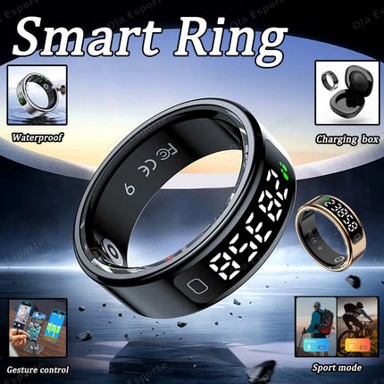2026 New Smart Ring Display Screen Gesture Brush Video Waterproof Remote Camera Blood Oxygen Monitoring Smartring Men Women R11C