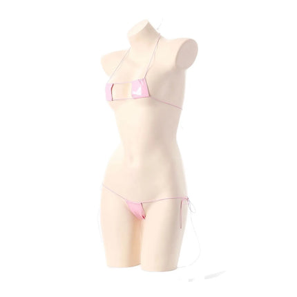 Sexy Three-Point Set Large Size Polyester Skin-Tight Bikini Set Dead Sea Water Leather Fabric Underwear Set for Women