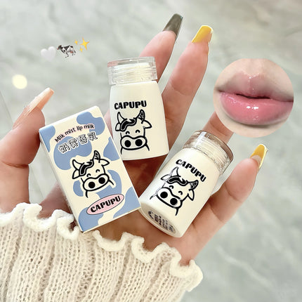 Natural Milk Flavor Moisturizing Lip Balm Cream Transparent Jelly Lipstick Lips Plumper Autumn and Winter Lips Care Serum Primer