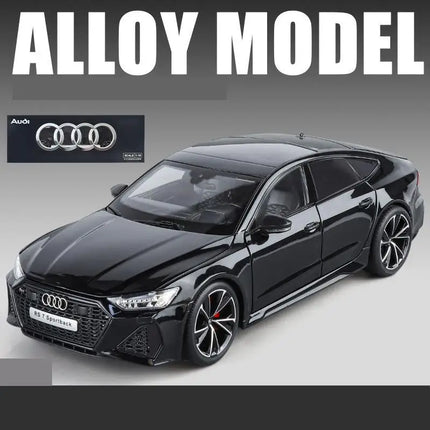 1/18 Audi RS7 Sportback Toy Car Model Diecast Alloy Metal Miniature Pull Back Sound Light Collection Gift For Boy Children Kid