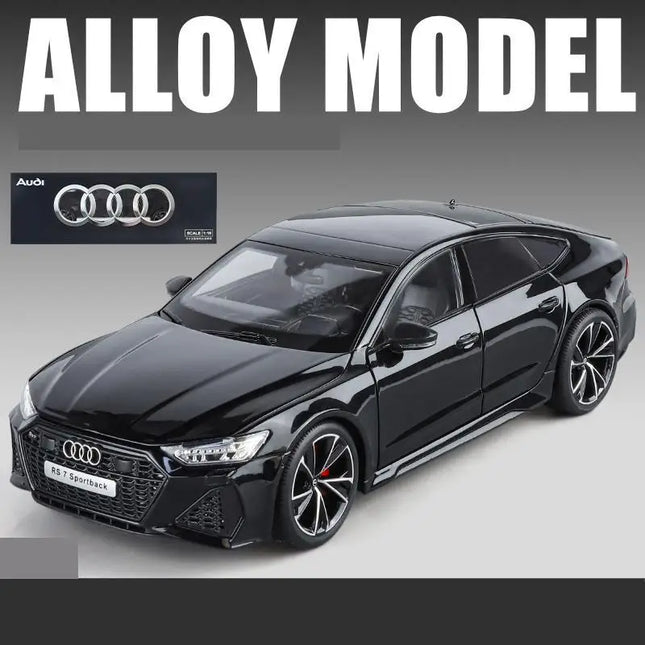 1/18 Audi RS7 Sportback Toy Car Model Diecast Alloy Metal Miniature Pull Back Sound Light Collection Gift For Boy Children Kid