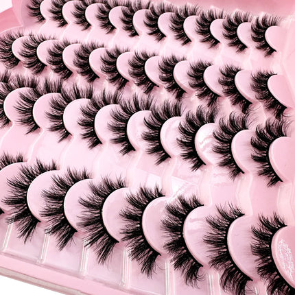 20pairs 5D Fluffy Eyelashes D Curl Lashes Thick Cat Eye Lashes Soft Wispy 8D Volume Fake Eyelash Extension Makeup