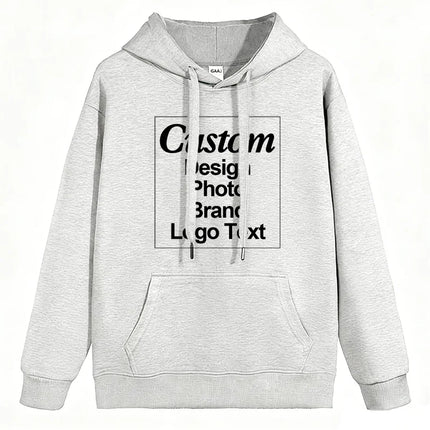 High Quality Custom Hoodie Cotton Sweatshirt Print Embroidery Brand Logo Text Photo Design Men Women Famliy Team Clothing 300g