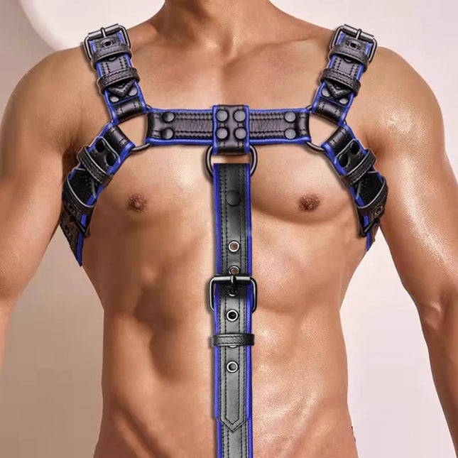 Adjustable Buckle Harness, PU Leather Body Chest Garter Belt, Cosplay Nightclub Sexy Punk Bondage Belt For Men Gay, BDSM, Adult