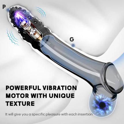 Penis Sleeve Extensions Ejaculation Male Particle stimulation Vibrators Clits Massager Cock Ring Vibrating Penis Cover Sex Toys