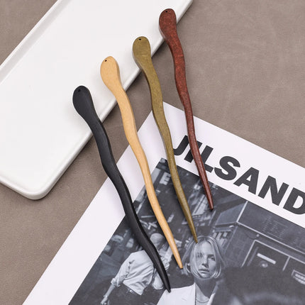 20023 Chinese Style Sandalwood Wood Hairpin Headwear Vintage Simple Green Wood Hair Sticks Female Hair Accessories Wholesale