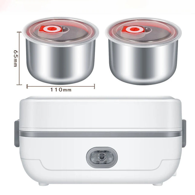 Multifunctional Electric Lunch Box Food Heater, Portable Leakproof Food Warmer Heater for Travel, Car and Home with 2 Layers