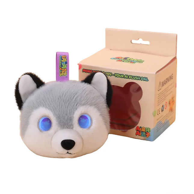 Intelligent AI early education plush Husky chat partner, 66 international languages, holiday gift giving friends