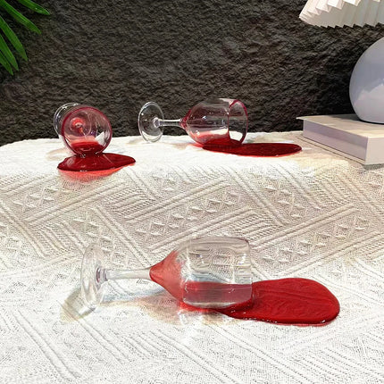 Funny Fake Knocked Over Wine Glass Prank Realistic Novelty Home Bar Decor Hilarious Party Trick April Fools Gift Viral TikTok
