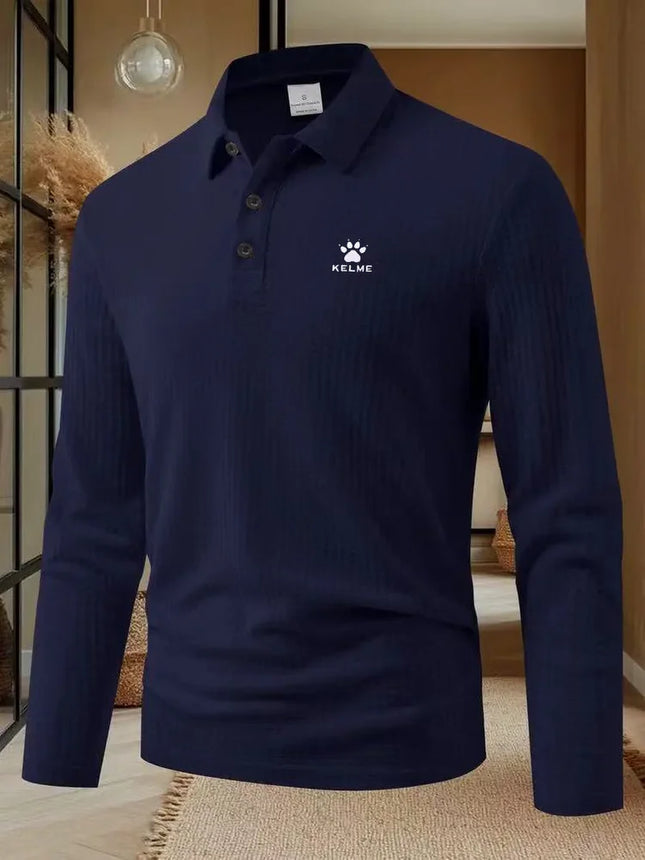 Fashion brand polo shirt long sleeved bear paw embroidered T-shirt Spring and Autumn new casual comfortable breathable men's top