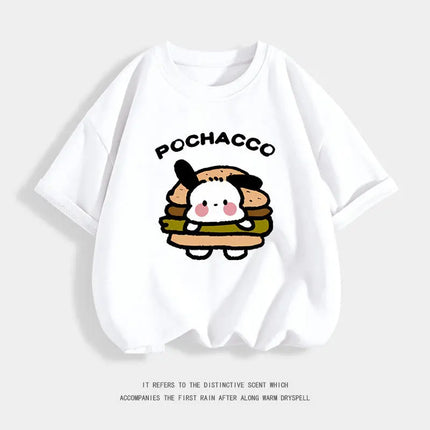 Pure Cotton Children's T-shirt 2026 Cute and Fun Pacha Dog Cartoon Printed Western-style Parent-child Outfit for Boys and Girls