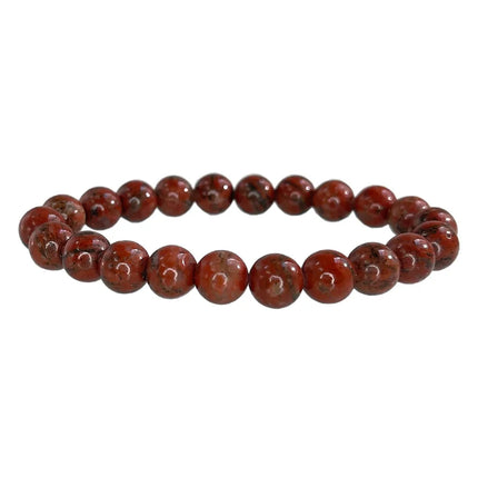 Natural Stone Pink Zebra Beaded Bracelet 6/8mm Dalmatian Jasper Rhodochrosite Agate Bracelet Gemstone Beads Bracelet