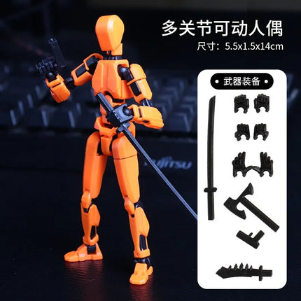 Multi-jointed, transformable robot 3D-printed action figure with 13 joints, DIY assembly gift for adults, parents, and children