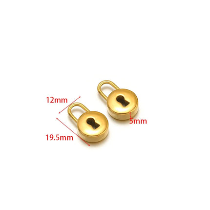 5pcs Gold Plated Stainless Steel Heart Lock Pendants Key Series Love Charms DIY Jewelry Making Necklace Bracelet Fittings Bulk