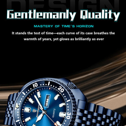 POEDAGAR Top Business Men Watch Date Week Waterproof Luminous Fashion Man Wristwatch Stainless Steel Casual Quartz Men's Watches