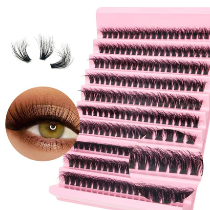 3D Mink Effect Segmented False Eyelashes Mixed Length 8-16mm Fake Eyelash Set Soft Fluffy Reusable Invisible Eyelashes Women