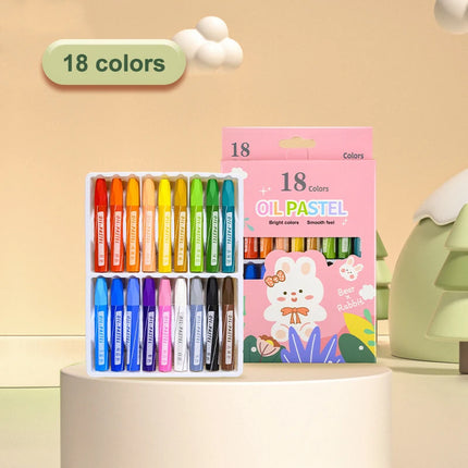 4/12/18/24Colors Art Drawing Set Multicolor Crayons Kid Graffiti Brush Student Oil Painting Stick Suit School Art Supplies