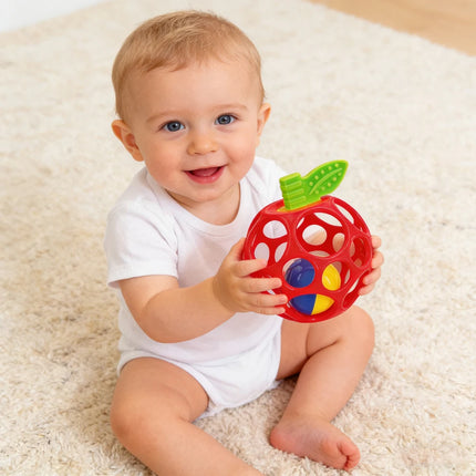 Infant Sensory Grasping Ball, Red Apple Shape Grasping Ball Rattles Toy,Hold My Own Collection, Unisex, Newborn and Up