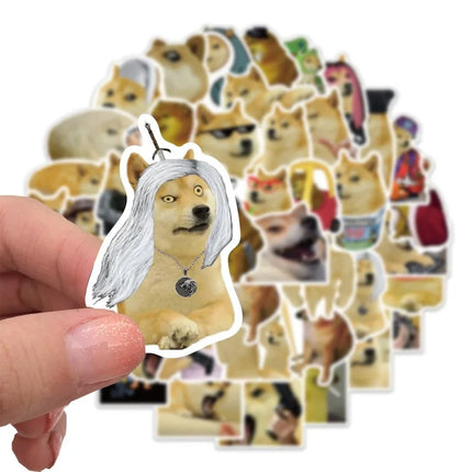 10/25/50pcs Funny Cartoon Dog Meme Stickers Decals Phone Case Pad Water Cup Travel Suitcase Scrapbook Skateboard Car Decals