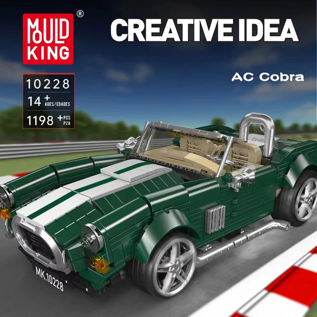With Original Box Technical AC Cobra Vehicle Building Blocks Old-fashioned Roadster Brick Display Toys Set for Adults Kids Gifts