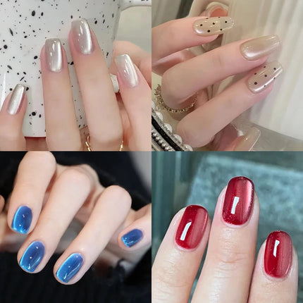 LILYCUTE 7ml Cat Magnetic Nail Polish Colorful Bright Shining Pearl Effect Nail Art DIY Decoration No Need of Lamp to Cure