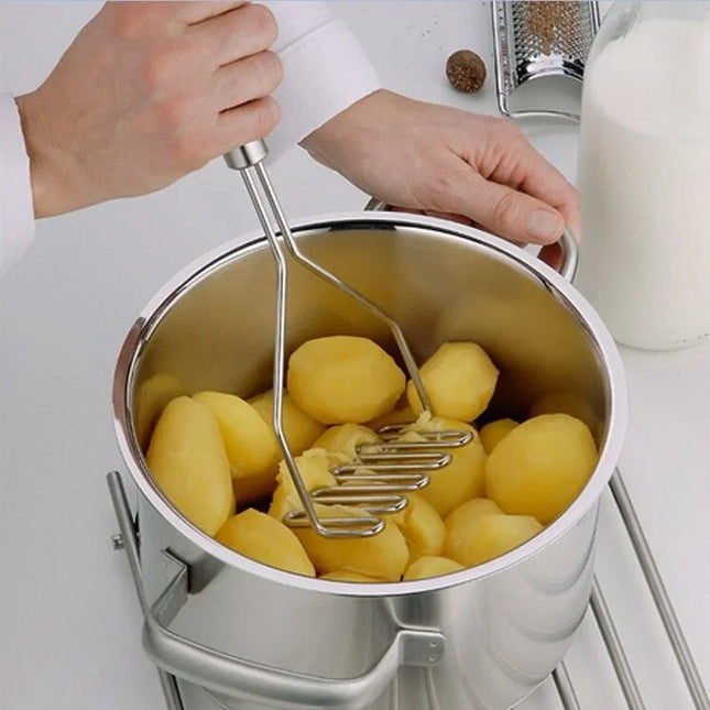1 pc Stainless Steel Kitchen Gadget Potato Masher Press Cooking Tool Wavy Pressure Mashed Potatoes Kitchen Accessories
