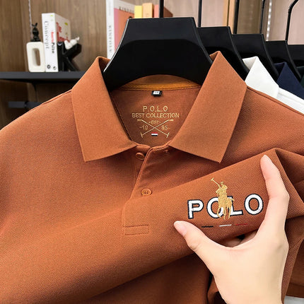 Summer Cotton Short Sleeved T-shirt for Men, 2026 New High-end Brand, Business Casual Pony Embroidery Polo Shirt