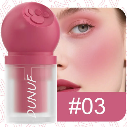 DUNUF Creamy Cat Paw Blush Trio Buildable Pigment Long Lasting Natural Finish Vegan Cruelty Free Makeup Essential