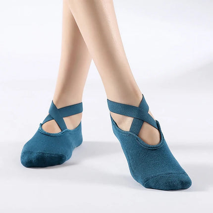 Women High Quality Breathable Yoga Socks Silicone Non-Slip Bandage Pilates Sock Ladies Ballet Dance Fitness Workout Cotton Socks