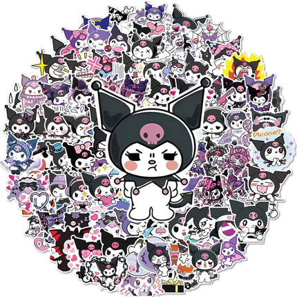 10/30/50/100pcs Cute Kuromi Cartoon Anime Stickers Sanrio Decals DIY Skateboard Stationery Laptop Waterproof Sticker Classic Toy