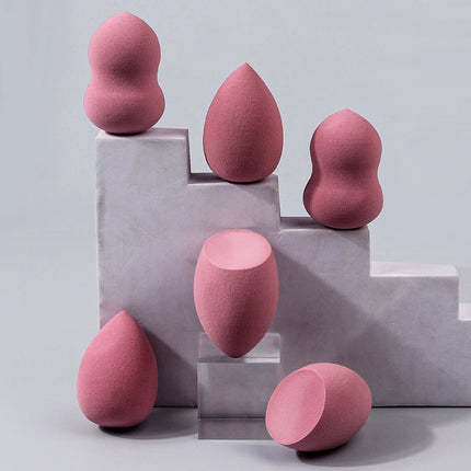 6PCS multi-color professional makeup sponge egg set, high resilience, fine makeup application, smooth facial makeup tool