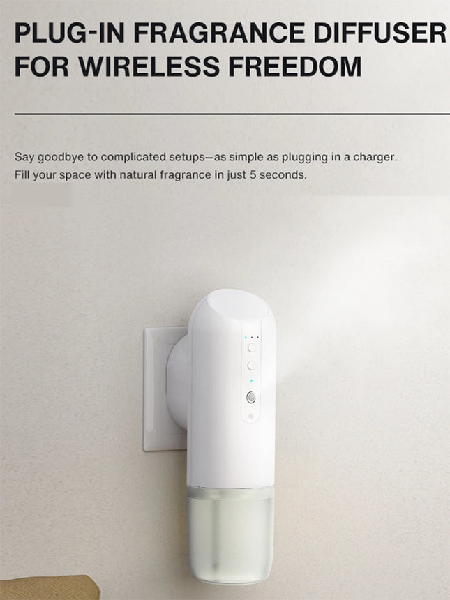 NAMSTE Wall Plug Aroma Diffuser Smart Bluetooth Control Fragrance Diffuser for Home Smell Air Freshener Automatic Spray Diffuser