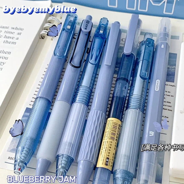 7 pieces/box Minimalist Transparent 0.5mm Gel Pen Fashion Office Signature Pen Creative Multifunctional