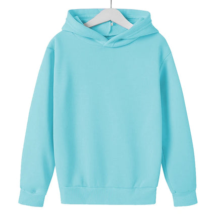 Children Clothing Solid Color Hoodie Boys Girls Tops  Toddler 3-12 Year Sweatshirr Black White Ash Red Blue Spring Autumn Coat
