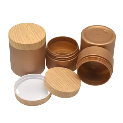 25pcs/lot Empty 100-250g Eye/Face Cream Jar Facial Mask Plastic Makeup Container Lotion Cosmetic Bottle With Imitation Wood Lid