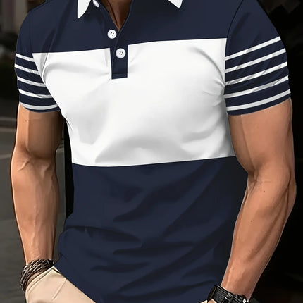 The 2025 summer new men's POLO shirt is a casual fashionable and breathable 3D printed men's T-shirt