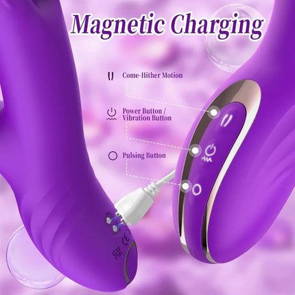 Tapping Flapping Vibrator Dual Dildo for Women Clitoris Clit Sucker Stimulator Powerful Sex Toy Woman Female Rabbit Vibrators