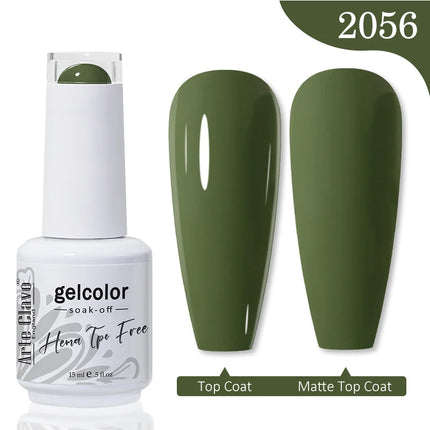 Arte Clavo Red Brown Gel Nail Polish 15ml Autumn Series Base Top Coat Soak Off UV Gel Semi Permanent Varnishes Design Nail Art