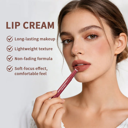 Lakerain Matte Blush Rotating Lipstick Multi-functional Lip Mud for Lips and Cheeks Long-lasting Waterproof Velvet Lip Gloss