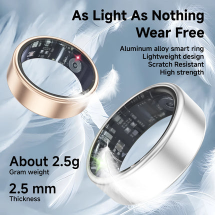 2026 Smart Ring Health Tracking High-capacity Battery IP68 Waterproof Real-Time Blood Oxygen Monitoring Lightweight Design