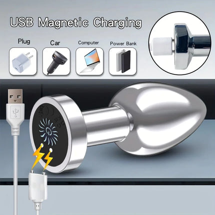 Vibrating Anal Plug Vibrator Remote Control 10 Powerful Vibrations Prostate Massager with Flashing Light Base Sex Toy for Couple
