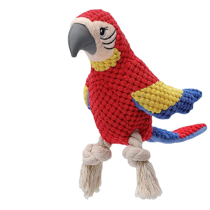 Indestructible Plush Parrot Dog Toy, Squeaky Stuffing for Small & Big Dogs, Durable Pet Supplies