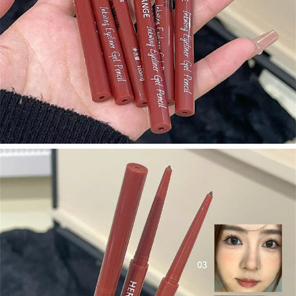 Matte Brighten Lying silkworm Eyeliner Gel Pen Waterproof Quick Drying Pink Brown Ultra fine Eye Shadow Pen Not-Smudge Makeup