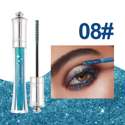 Black Sparkling Mascara Colorful Diamond Waterproof Smudge-Proof Curl Thick Eyelash Extension Glitter Mascara Big Eyes Makeup
