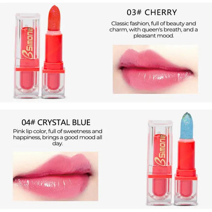 [MP]BSIMONE Glitter Lipstick Lip Balm Color Change Transparent Moisturizing Crystal Jelly Pearlescent Lip Plumper Gloss Cosmetic