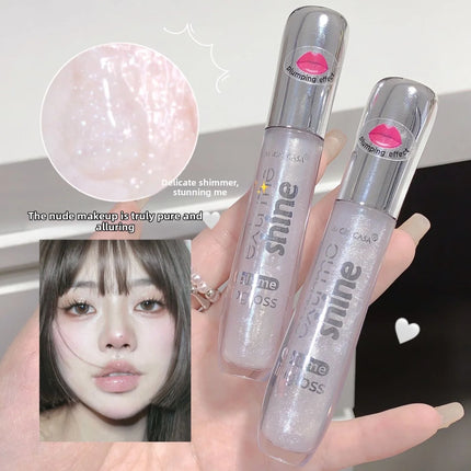 Fine Shimmer Lip Oil Gloss Long Lasting Hydrating Moisturizer Transparent Water Based Pearlescent Lip Glaze