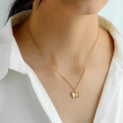 2025 New Butterfly Lamp Necklace Female Simple Light Luxury Fashion New Blue Luminous Butterfly Clavicle Chain Female Party Gift