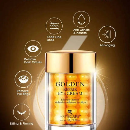 Eye Serum Roller Massager & Gold Eye Cream Eye Care 2pcs/set Dark Circles Fade Puffiness Moisturizing