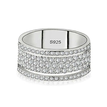 2022 Eternity Diamond Ring 925 Sterling silver Engagement Wedding Band Rings for Women Men Promise Birthday Party Jewelry Gift