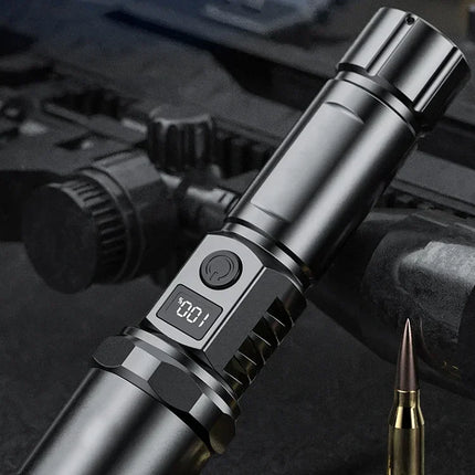 Super Bright LED Flashlight USB Rechargeable Flashlights with Tactical Zoom High Power Spotlight Outdoor Camping Fishing Torch